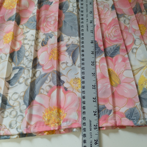 Vintage Pleated Midi Skirt 80’s 90’s Y2K Floral Pastel Size 12 Tanjay - Picture 6 of 7